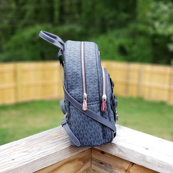 Michael Kors Abbey MD Floral Backpack Blue - Picture 2 of 7